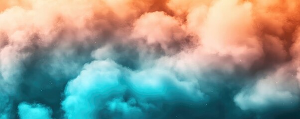 Aufkleber - Galaxy abstract background concept. Vibrant clouds in orange and turquoise hues create a stunning atmospheric scene.
