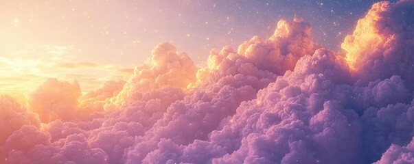 Aufkleber - Galaxy abstract background concept. Breathtaking clouds illuminated by soft sunlight at dawn, creating a serene atmosphere.