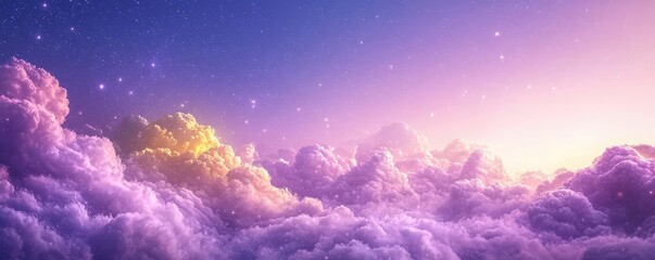 Aufkleber - Galaxy abstract background concept. A breathtaking view of soft clouds illuminated by a vibrant sunset.