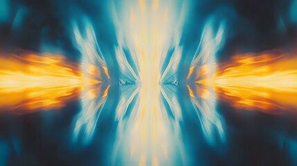 Poster - Abstract Blue and Orange Light Streaks Pattern