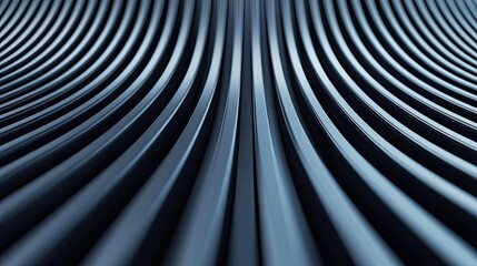 Poster - Grid abstract background idea. Close-up view of smooth, undulating lines in a futuristic, metallic design.