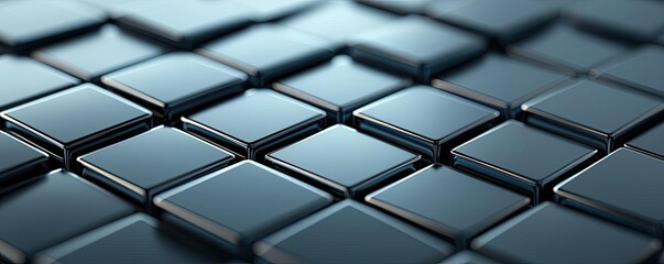 Poster - Grid abstract background idea. A close-up of a polished tile surface, showcasing reflective and smooth textures.