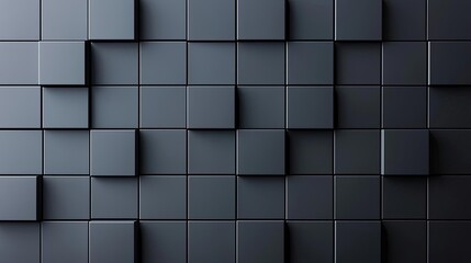 Poster - Grid abstract background idea. Abstract textured wall of black square panels for modern design and architectural use.