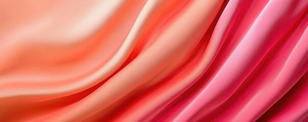 Aufkleber - Velvet abstract background concept. A smooth blend of soft coral and pink satin fabric with elegant draping and shine.