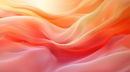 Poster - Velvet abstract background concept. Beautiful abstract design with flowing waves in warm orange and pink hues.