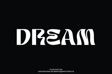 Wall Mural - creative decorative flowing sans serif alphabet display font vector. curvy dream typeface