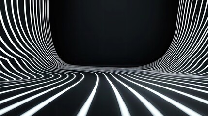 Poster - Chalkboard abstract background idea. Abstract background featuring dynamic black and white stripes in a flowing design.