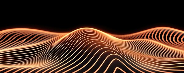 Poster - Chalkboard abstract background idea. Abstract wavy lines in orange hues create a dynamic and modern aesthetic.
