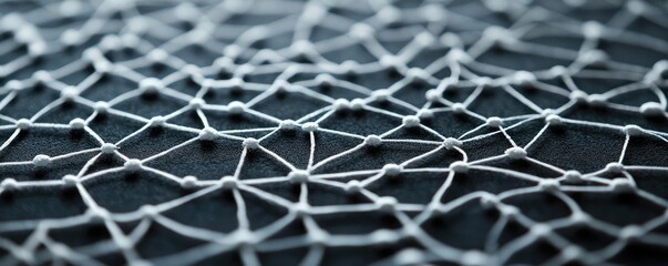 Aufkleber - Chalkboard abstract background idea. Abstract interconnected lines forming a web-like structure on a dark surface.
