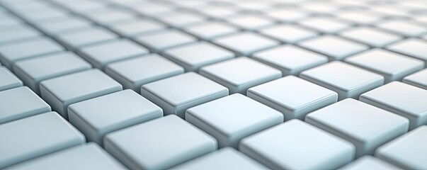 Poster - Grid abstract background idea. Close-up view of a geometric grid pattern with light reflections and clean design.