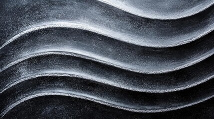 Poster - Chalkboard abstract background idea. Abstract waves in black and white create a serene and elegant visual effect.