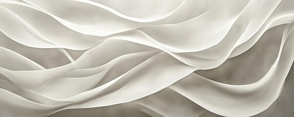 Aufkleber - Chalkboard abstract background idea. Abstract wave patterns in soft white tones create a serene and calming visual effect.