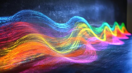 Aufkleber - Chalkboard abstract background idea. Vibrant waves of color representing sound frequencies in a mesmerizing display.