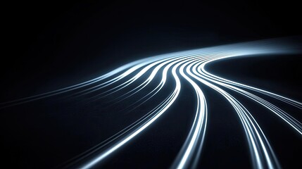 Poster - Chalkboard abstract background idea. A futuristic design featuring glowing light trails on a dark background.