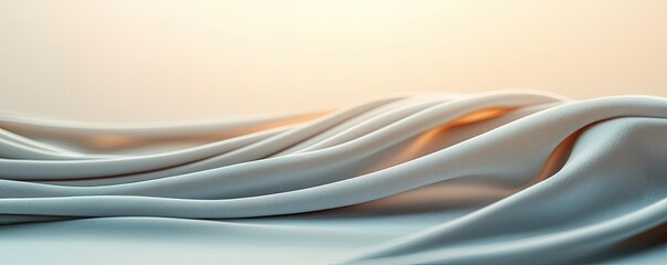 Aufkleber - Velvet abstract background concept. Soft waves of fabric create a serene and tranquil atmosphere in gentle tones.