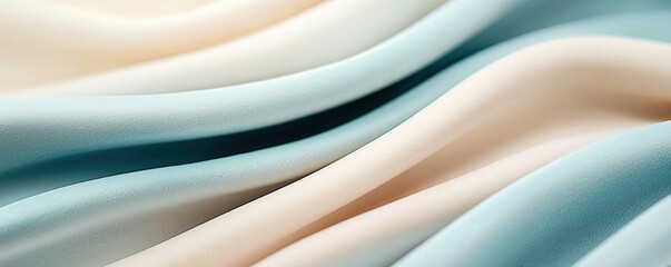 Poster - Velvet abstract background concept. Elegant waves of soft fabric in pastel colors, creating a beautiful texture and flow.