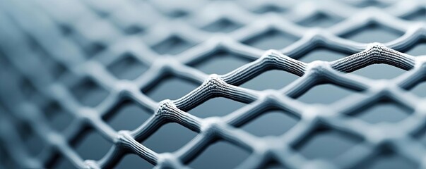 Poster - Grid abstract background idea. Close-up of a textured mesh surface showing intricate geometrical patterns.