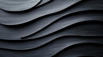 Poster - Chalkboard abstract background idea. Abstract black wave patterns creating a modern and sleek visual texture.