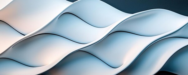Aufkleber - Grid abstract background idea. Abstract wavy patterns in shades of blue and white create an elegant visual composition.