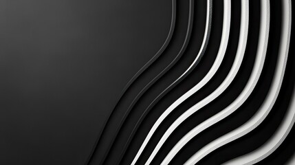 Poster - Chalkboard abstract background idea. Abstract wavy lines in black and white create a modern, minimalist design.
