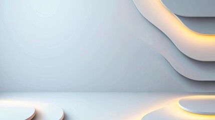 Poster - Grid abstract background idea. Abstract modern background with soft curves and subtle lighting accents.