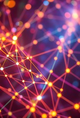 Poster - Vibrant Network Nodes Glowing Lines Abstract Design