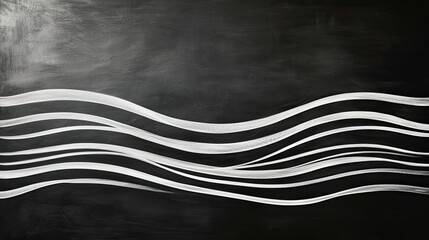Poster - Chalkboard abstract background idea. Abstract wavy lines on a black background creating a modern artistic effect.