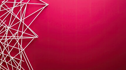 Aufkleber - Grid abstract background idea. Abstract geometric design with vibrant red background and white lines for creative projects.