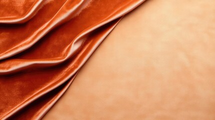Poster - Velvet abstract background concept. Elegant folded fabric showcases smooth texture and warm tones, ideal for fashion and design.