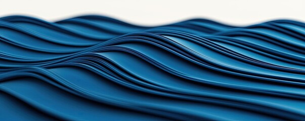 Poster - Velvet abstract background concept. Abstract blue waves create a calming and serene atmosphere, perfect for modern design.