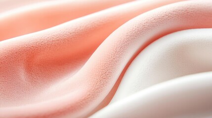 Poster - Velvet abstract background concept. Close-up of soft, flowing fabric in shades of pink and white, highlighting texture.