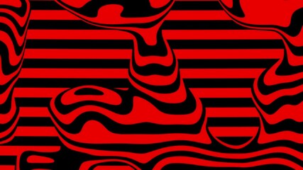 Leinwandbilder - 3d render with abstract red and black striped background. Loop 4k futuristic background