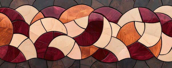 Poster - Mosaic abstract background concept. Colorful stained glass pattern featuring elegant curved shapes.