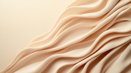Poster - Velvet abstract background concept. Elegant beige fabric draped beautifully, showcasing soft folds and subtle texture.