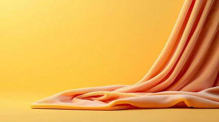 Aufkleber - Velvet abstract background concept. Soft draped fabric on a bright yellow background, adding warmth and texture.