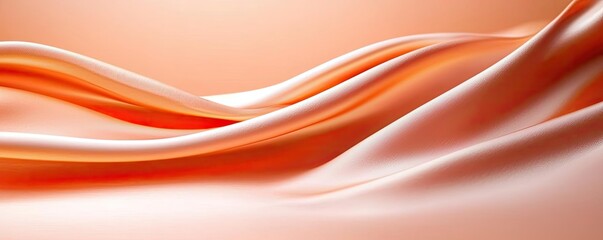 Poster - Velvet abstract background concept. Elegant orange silk fabric texture with smooth flowing waves and soft lighting.