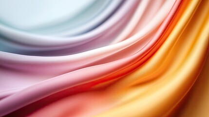 Poster - Rainbow abstract background concept. Colorful silk fabric waves creating a smooth and elegant texture.