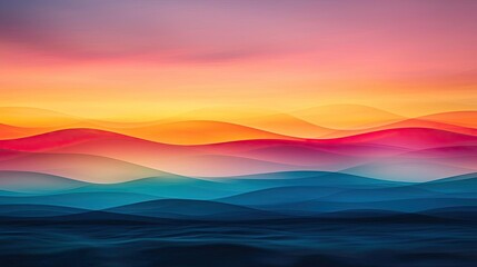 Poster - Rainbow abstract background concept. Vibrant abstract landscape showing colorful waves of hues blending together.