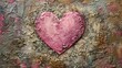 © Akash - valentine's day card with pink heart-shaped design on textured surface