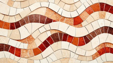 Poster - Mosaic abstract background concept. Colorful mosaic tiles create a beautiful wave pattern for vibrant decoration.
