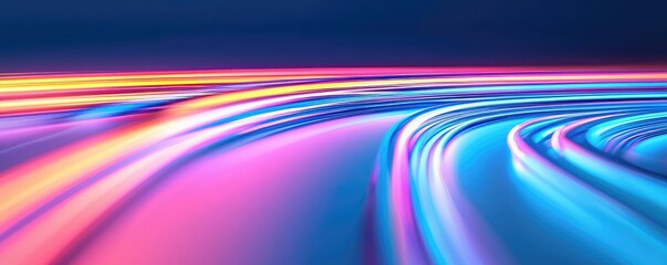 Poster - Rainbow abstract background concept. Vibrant abstract light trails create a dynamic, futuristic background design.
