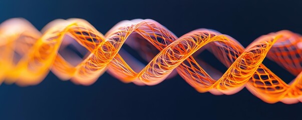 Poster - Ink abstract background idea. Close-up of a vibrant orange spiral wire representing innovation and creativity.