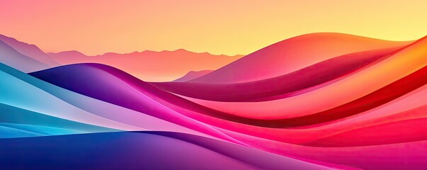 Poster - Rainbow abstract background concept. Colorful abstract waves with a gradient that evoke creativity and modern design.