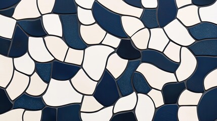 Aufkleber - Mosaic abstract background concept. Abstract mosaic pattern with blue and white shapes creating a modern artistic design.