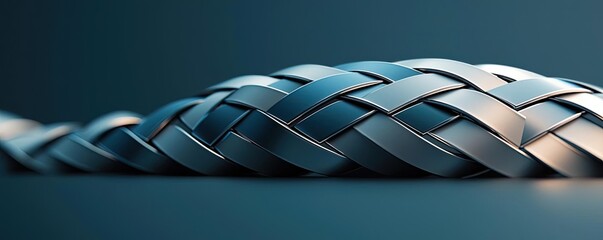 Poster - Mosaic abstract background concept. Close-up of a braided metallic rope showcasing intricate craftsmanship and design.