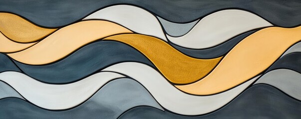 Poster - Mosaic abstract background concept. Abstract waves in soft colors create a soothing and modern artwork for any space.