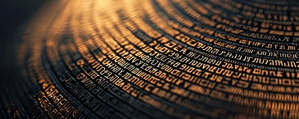 Poster - Ink abstract background idea. Close-up of intricate digital patterns, symbolizing data and technology in modern life.