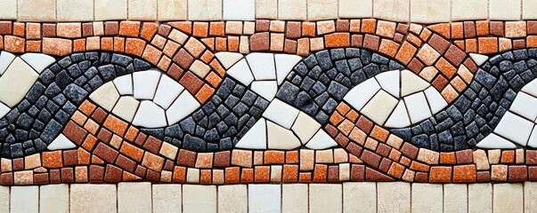 Aufkleber - Mosaic abstract background concept. Colorful mosaic design featuring intertwined patterns of tiles in striking arrangements.
