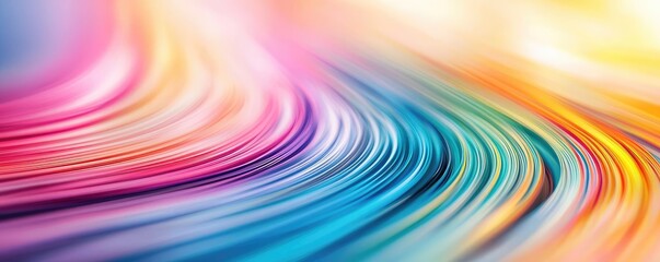 Poster - Rainbow abstract background concept. Vibrant abstract waves showcasing a blend of colors and fluid motion.