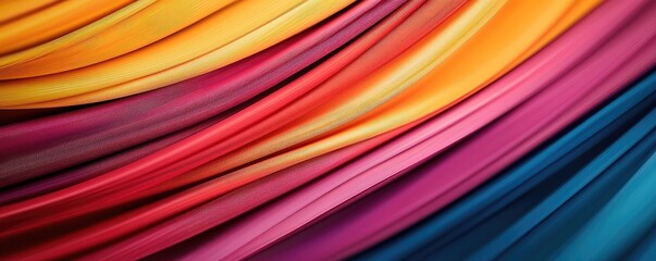 Poster - Rainbow abstract background concept. A vibrant display of colorful fabric waves showcasing texture and depth.